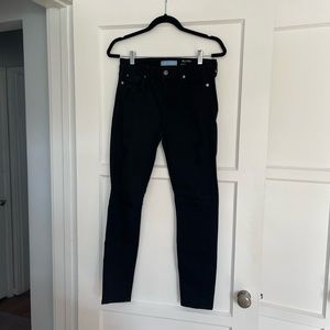7 for all mankind black ankle skinny ripped jeans - size 29
